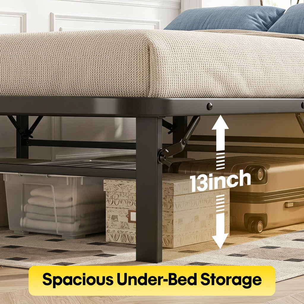 Twin Metal Bed Frame with 6 Legs M28361