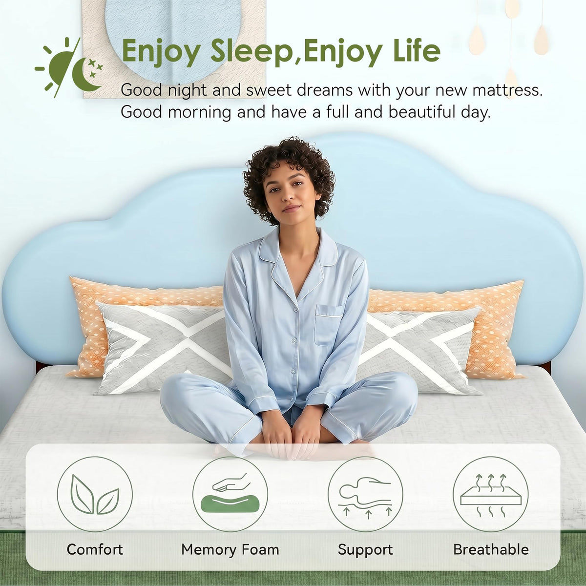 6 Inch Twin Size Cooling Gel Memory Foam Mattress N579
