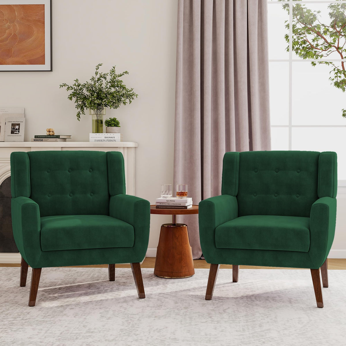 Velvet Accent Chairs Set of 2 R33944
