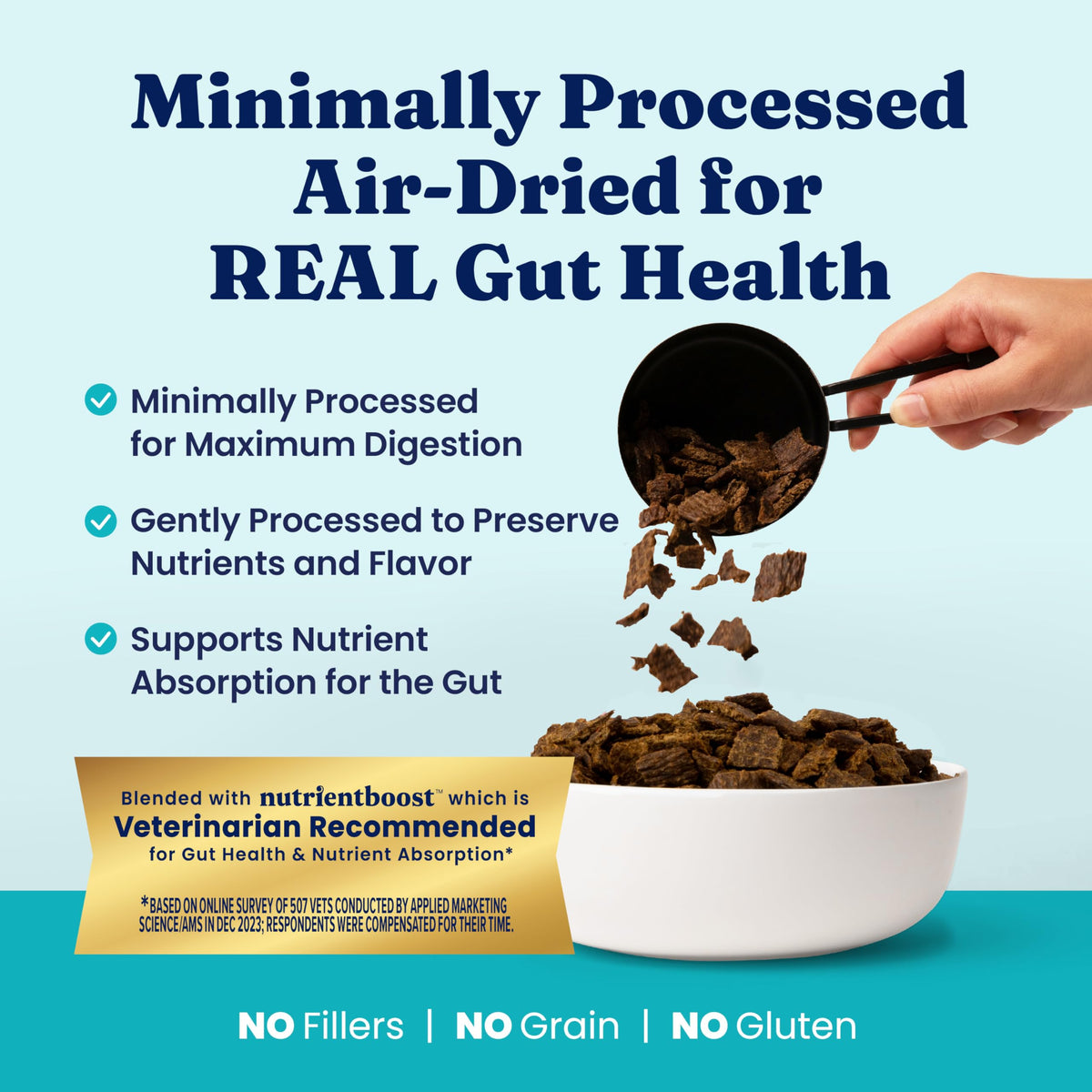 Air Dried Dog Food Topper & Treats Beef 1lb O943