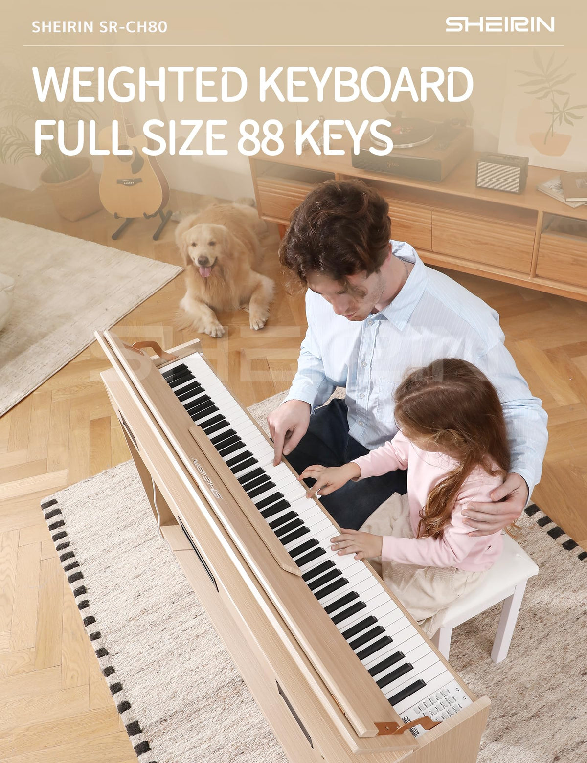 88 Key Weighted Digital Piano with Stand Cover Pedal G5682