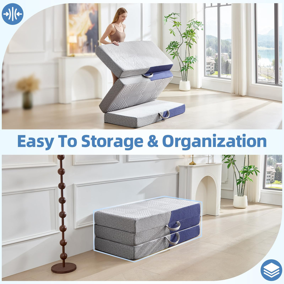 6 Inch Cooling Memory Foam Foldable Mattress Twin Size Y166237