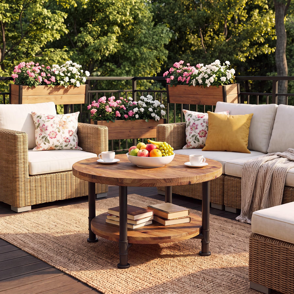 Solid Wood Round Coffee Table D285