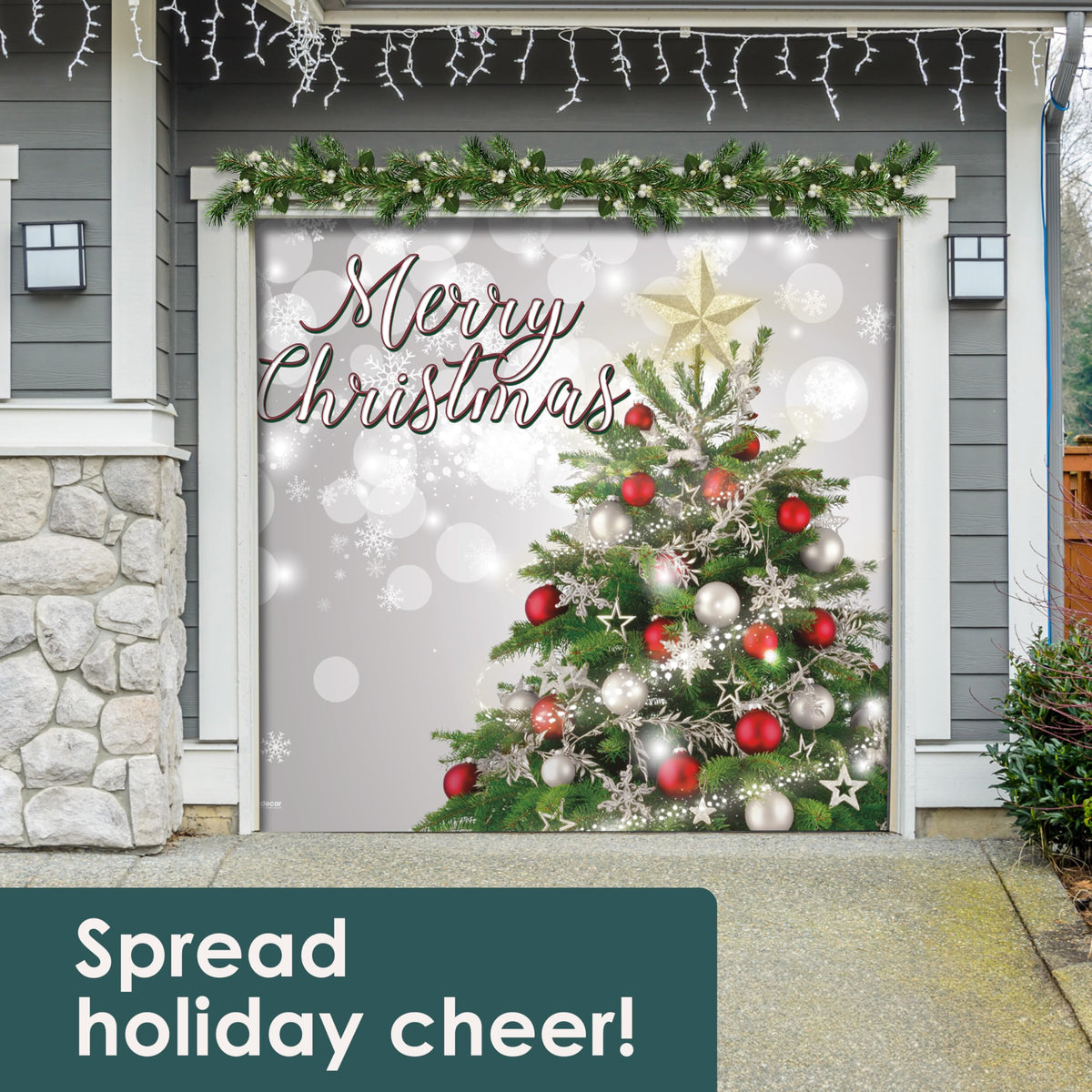 Christmas Tree Garage Door Banner A3381