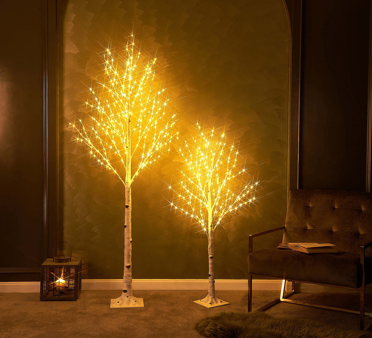 4FT 200L Warm White LED Birch Tree X53387