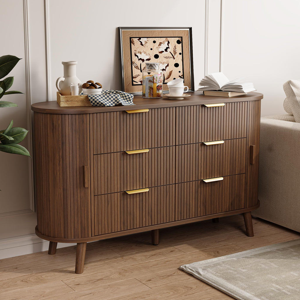 Fluted 6 Drawer Dresser D5431