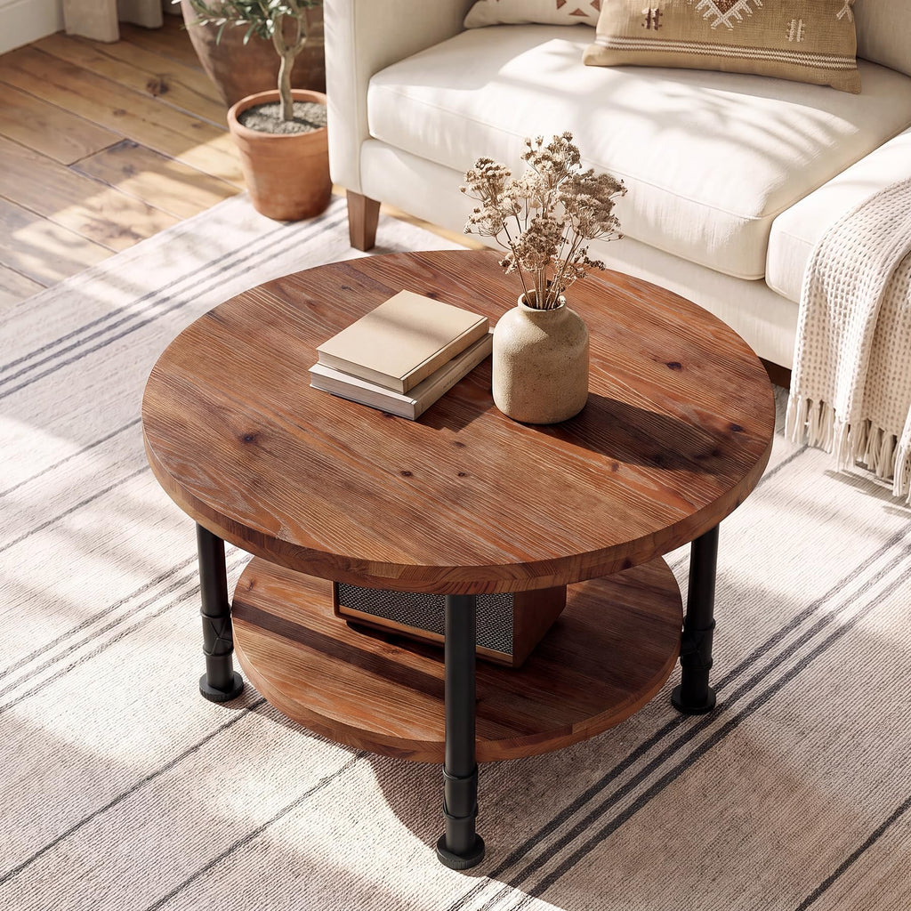 Solid Wood Round Coffee Table D285