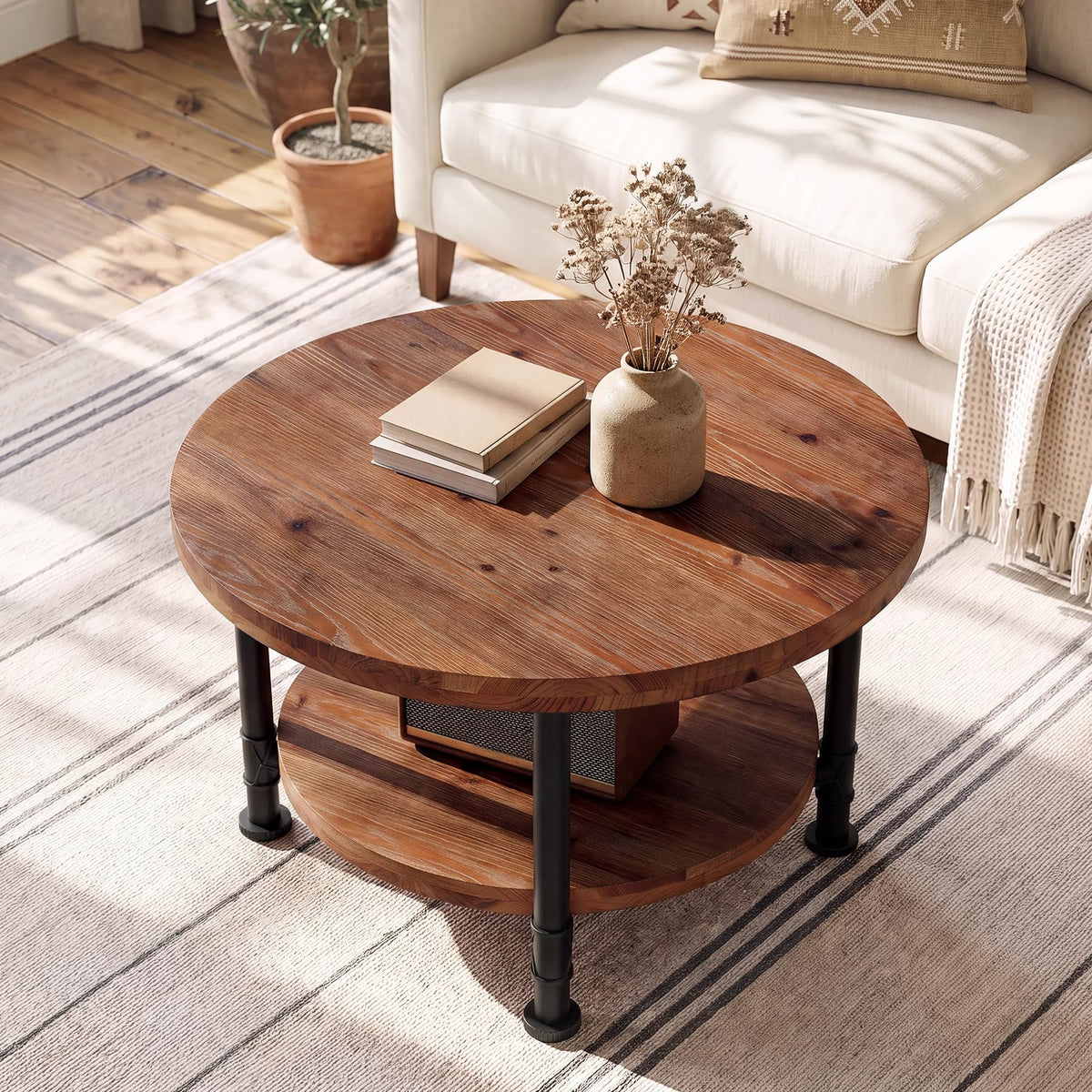 Solid Wood Round Coffee Table D285