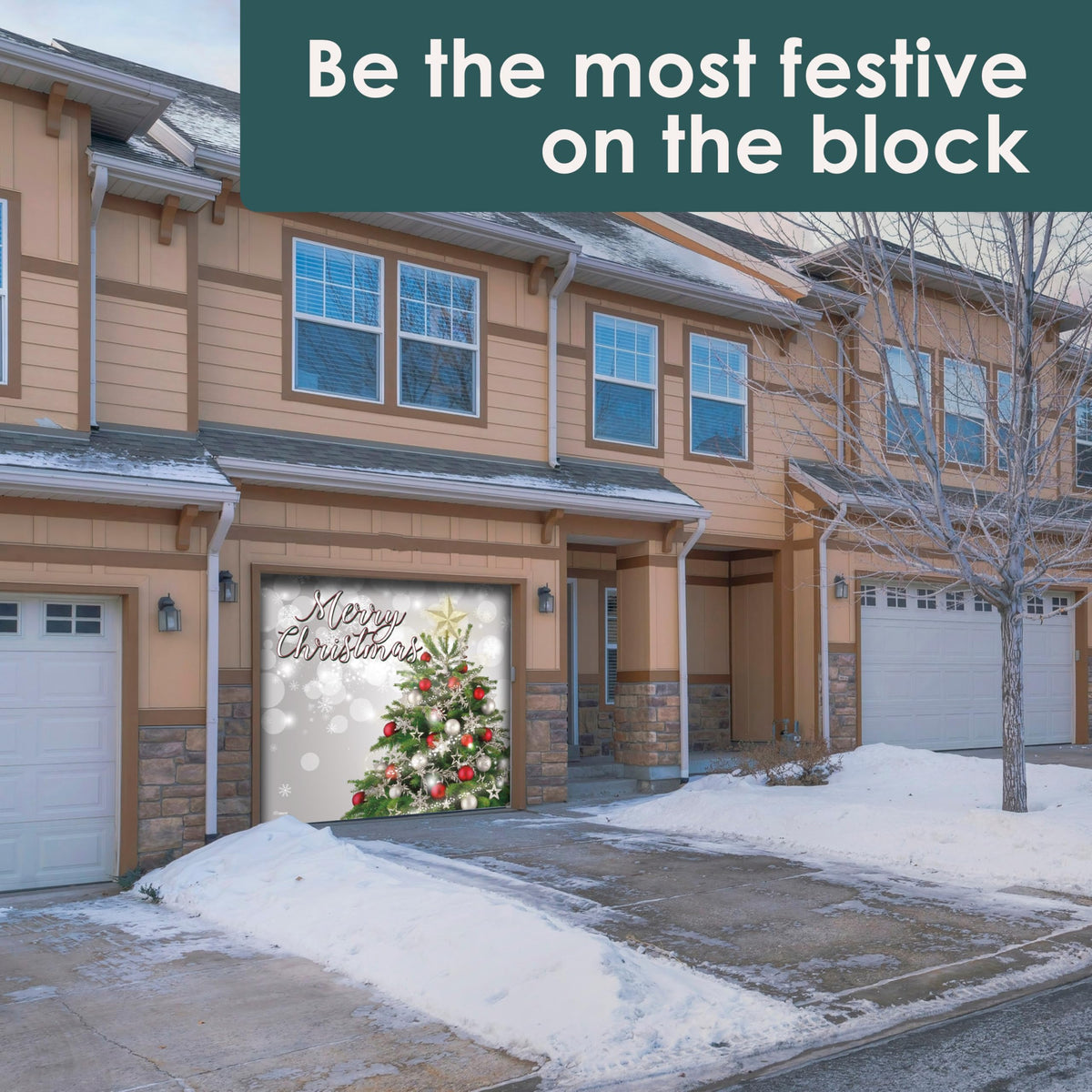 Christmas Tree Garage Door Banner A3381