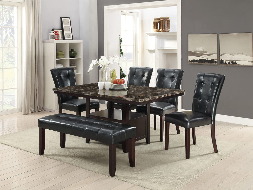 Set of 2 Black Faux Leather Tufted Dining Chairs B11710