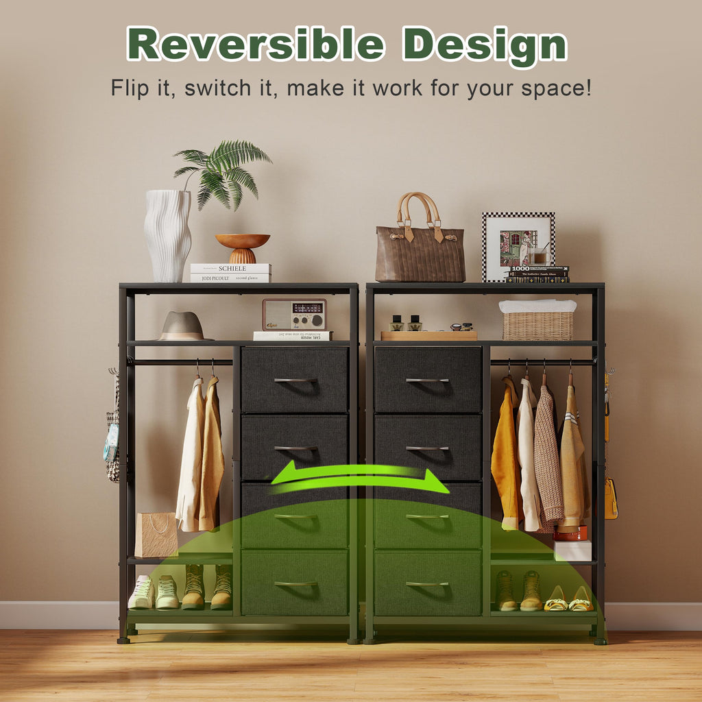31.5" Dresser with Hanging Rack U1626