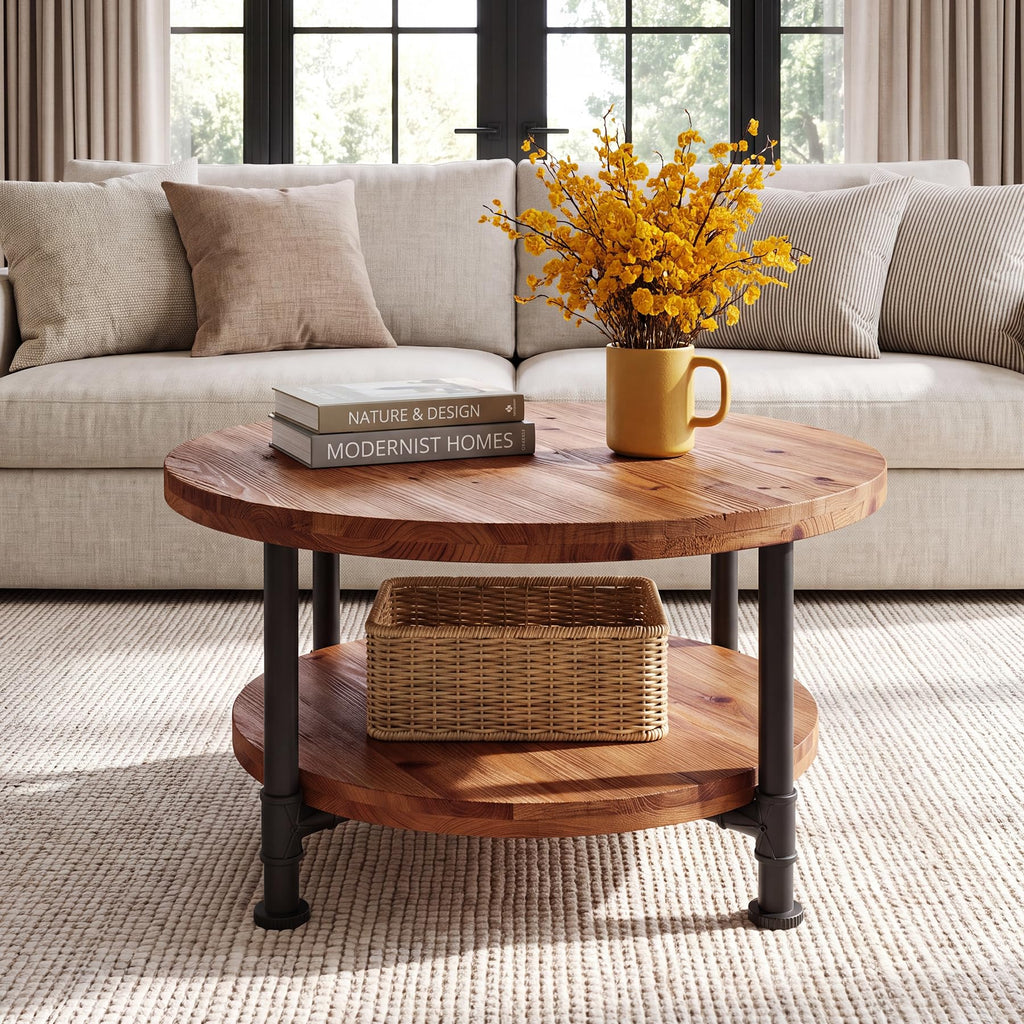 Solid Wood Round Coffee Table D285
