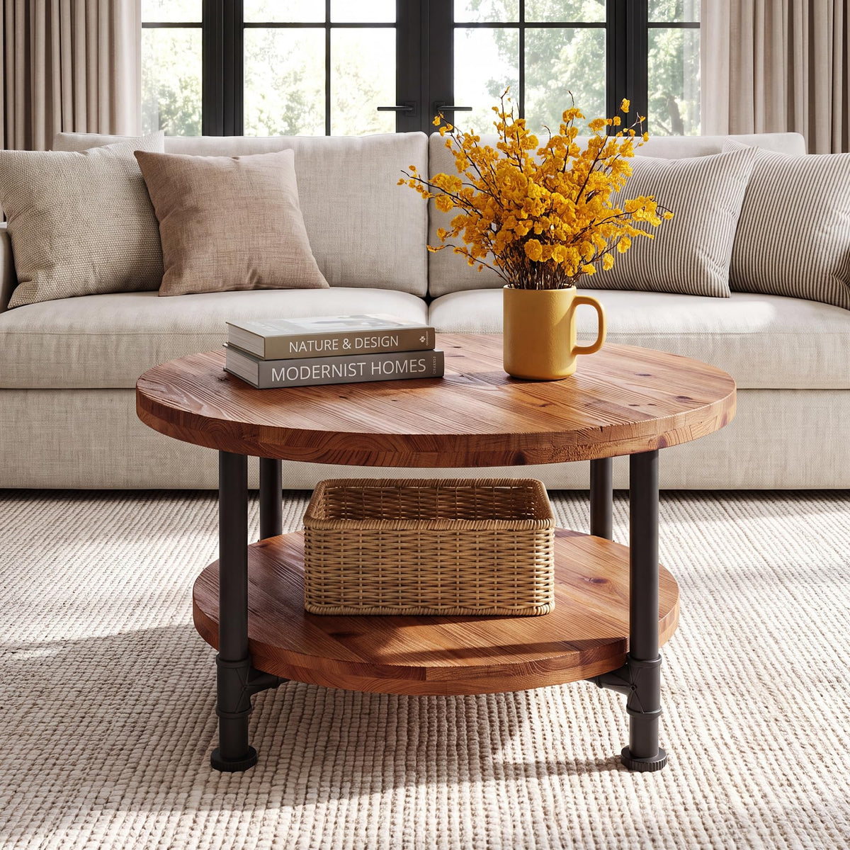 Solid Wood Round Coffee Table D285