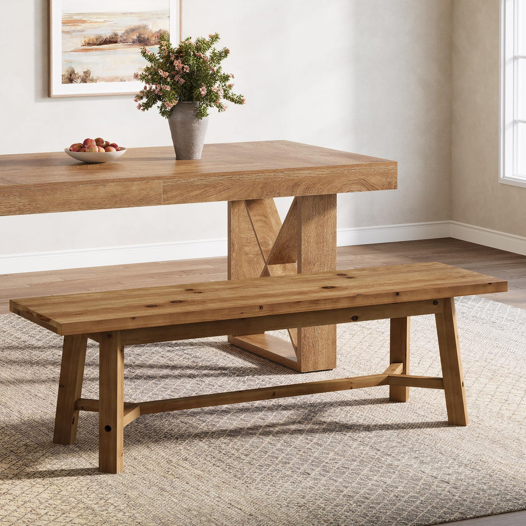 55" Solid Wood Bench S862897